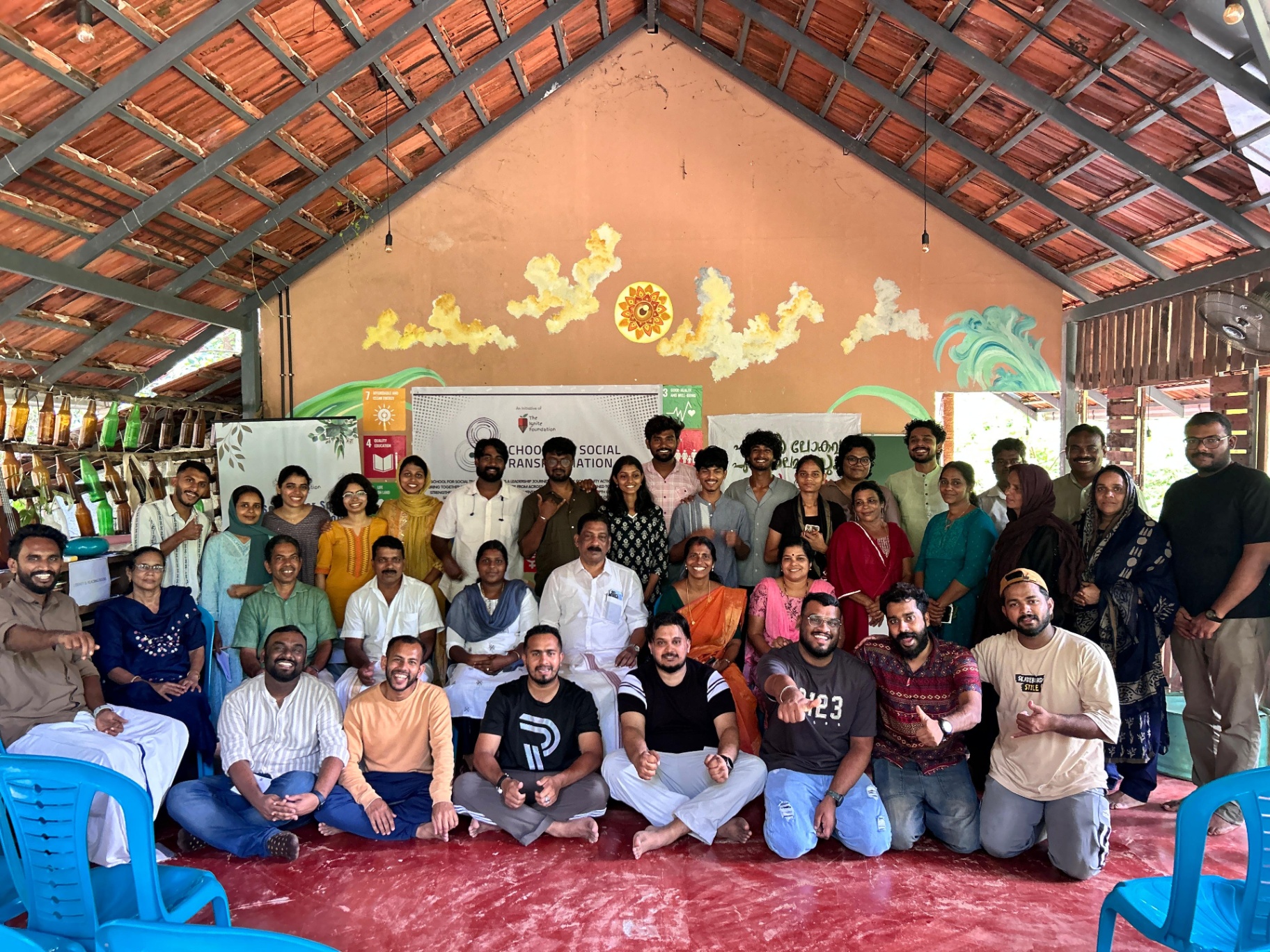 Young leaders at the Changemakers Ashram, Chakkittappara